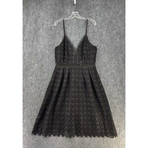 Sam Edelman Black Stars Cocktail Dress Sweetheart Women’s 14 Lined Sexy LBD NWT
